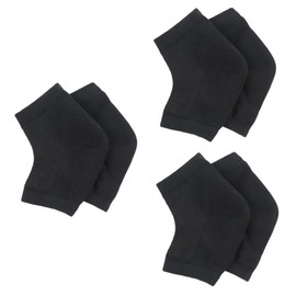 Healvian 9pcs Open Toe Gel Heel Socks Moisturizing Heel Sleeves for Breathable Design for Men Women Washable Foot Care Black