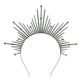 W WIDMANN MILANO Party Fashion - Cerchietto aureola per adulti, oro o nero, accessorio per costume di carnevale, Halloween