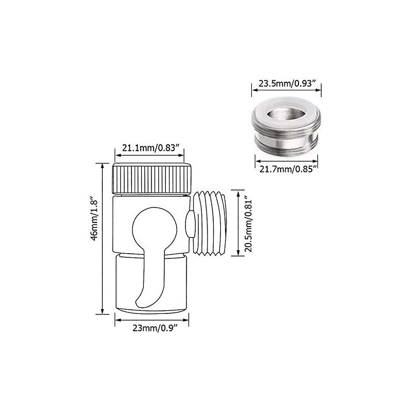 PureSec DV09 Kitchen and Bathroom Sink Faucet Diverter Valve with