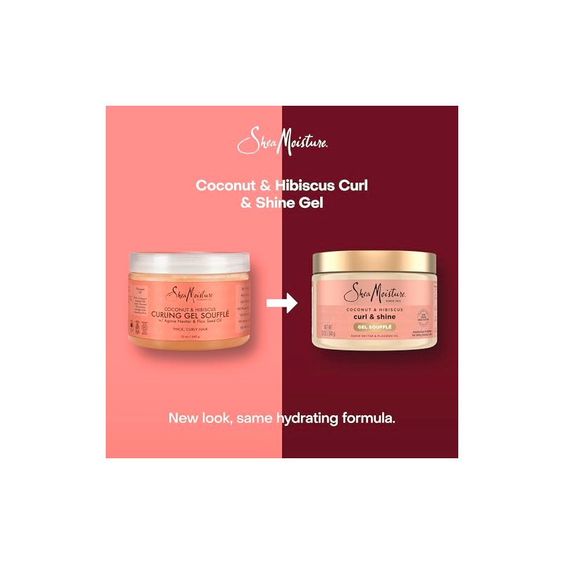 SheaMoisture Coconut & Hibiscus Curling Gel Souffle Styler, 12 Ounce