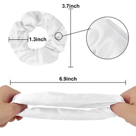 16 Pcs Satin White Scrunchies Bridesmaid Proposal Gifts Hair Ties Scrunchies for Women Girls Bachelorette Party Favors (white)