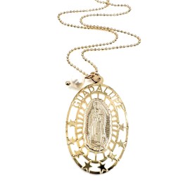 Gold Plated Our Lady of Guadalupe Medal Necklace for Women