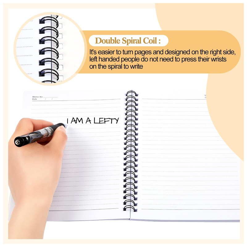 Lewtemi 6 Pack Small Left Handed Notebook 8"x5" Lefty Spiral