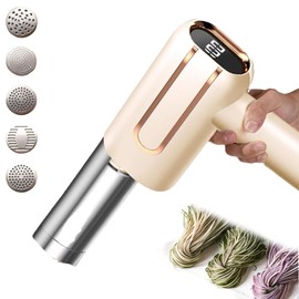 Pasta Machine, Pasta Maker 40 W Pasta Machine, Electric Handheld Pasta Machine, 4000 mAh Pasta Press with 5 Modes, Portable Dough Rolling Machine for Household, Outdoor, Camping, Restaurant
