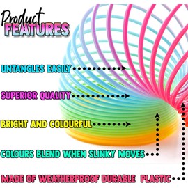 Magic Rainbow Spring Coil 7.5cm x 6.5cm Colourful Stretchy Bouncing Fidget Toy Ideal Kids Parties Gifts Party Bags Prizes, Perfect Sensory Toys for Autistic Children (7.5cm Magic Spring 1 Pack)