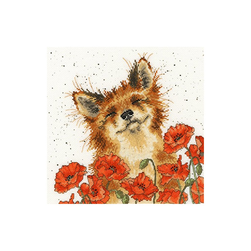Bothy Threads Kreuzstich-Set "Mohnfeld", 26x26cm, XHD33, Zählmuster