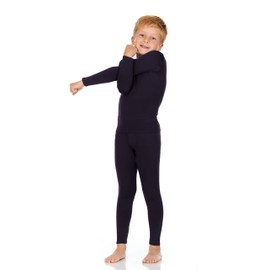 Thermajohn Thermal Underwear for Kids, Boys Thermal Underwear Set | Kids Base Layers for Skiing | Long Johns for Boys Kids, Navy, (S)
