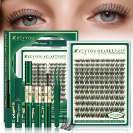 Natural Lash Clusters Kit, Wispy Fluffy Lashes Kit Velvetpuff C Curl