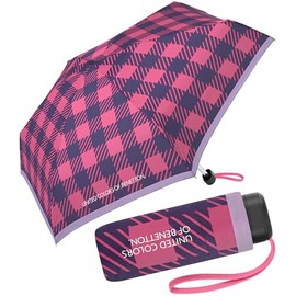Benetton Pocket Umbrella Ultra Mini Flat Dots, Checks Pink