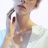 AOBOCO 925 Sterling Silver Pineapple Necklace Gold Plated Pendant Birthday