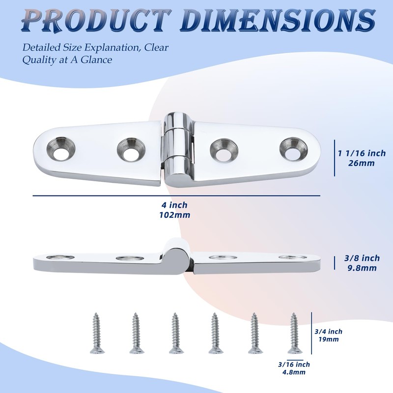 YANYUCB Boat Hatch Hinge 316 Stainless Steel Hinges,Heavy Duty Boat