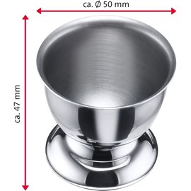 ACTIUSIS Stainless Steel Egg Cups with Base, Stackable, Set of 6 Egg Holder Trays, Silver