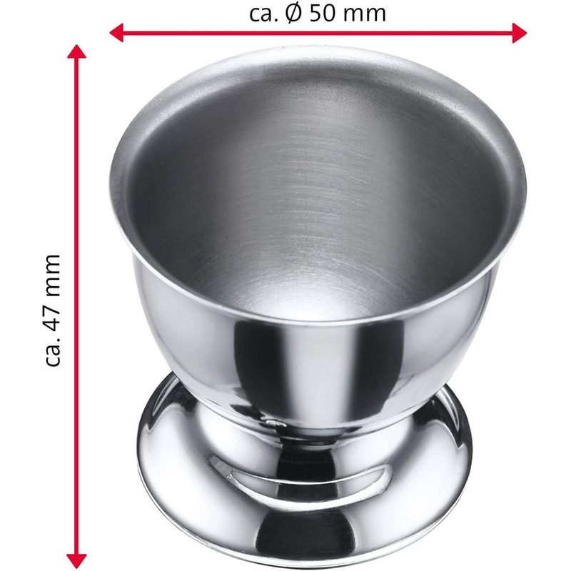 ACTIUSIS Stainless Steel Egg Cups with Base, Stackable, Set of
