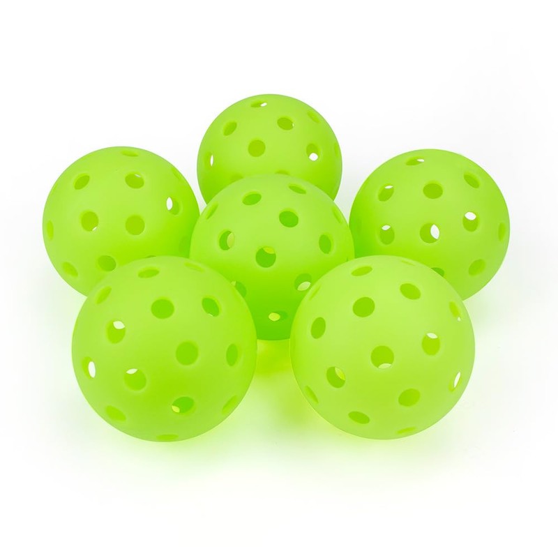 6 - Pack Pickleball Balls, 40 Holes Outdoor Pickleballs, High