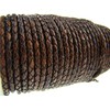 Plaited Leather Cord 3 mm Round Antique Brown. Length: selectable,
