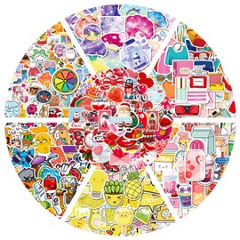 400 PCS Waterproof Stickers, Cute Computer Water Bottle Laptop Car Skateboard Decal, Funny Stickers for Girls and Teens