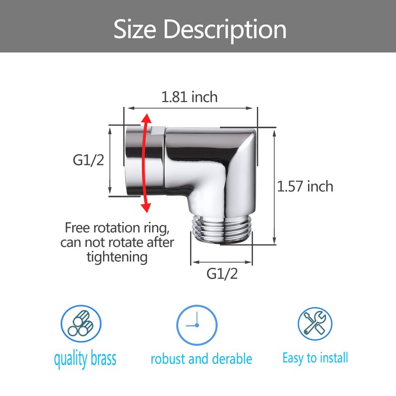 LUOFANT Shower Head Elbow Adapter, Shower Arm Elbow Adapter for