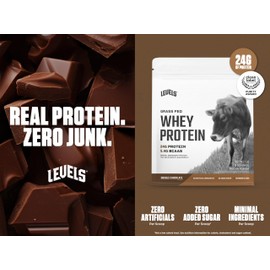 Levels Grass Fed Whey Protein Powder, No Artificials, 24G of Protein, Double Chocolate, 1LB