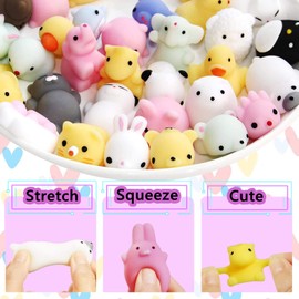 40 PCS Mochi Squeeze Toys, Kawaii Animals Stocking Stuffers Toys Gifts Loot Bag Fillers for Kids Teens Adults Boys Girls Christmas Party Favors (Animal-40PCS)