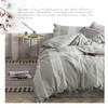 BISELINA 100% Washed Cotton Striped Duvet Cover Set 3pcs Bowknot