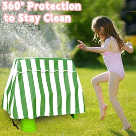 Kids Water Table Cover, Waterproof Heavy Duty Sand and Water Table Covers Compatible with Step2 Rain Showers Splash Pond Water Play Table, Outdoor Dust Proof Anti-UV Toys Accessories2 (Green)