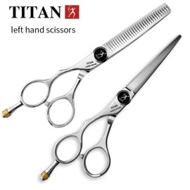 TITAN 전문 이발사 컷 왼쪽 핸들 헤어 가위 절단 및 6 인치 440c 스테인레스 스틸 [02 6INCH THINNING] TITAN Professional Barber Cut Left Handle Hair Scissors Cutting and 6 Inch 440C Stainless Steel [02 6INCH THINNING]
