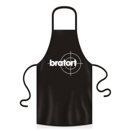 YORA Barbecue Apron for Men Funny Father's Day Gift Including BBQ Certificate Funny Gifts for Father's Day Gift Ideas Dad & Grandpa (Bratort), black