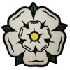 Yorkshire White Rose Embroidered Badge Patch Sew-on or Iron-on 8cm