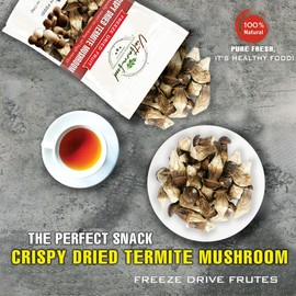 CRISPY TERMITE MUSHROOM 1,76 oz (50g) VIETFARMFOOD: Freeze-dried, no sugar added, naturally sweet. Nutritious, pure, and crunchy. Great for snacking, toppings, desserts or healthy gifting.