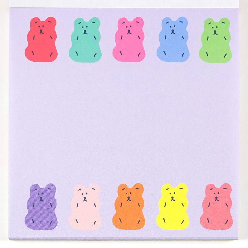 Chic Greeting Life Square Memo Bear MMN-487 Blue