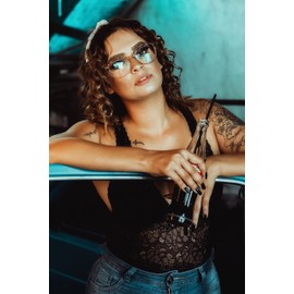 FEISEDY Crystal Cat Eye Reading Glasses Blue Light Blocking Reader Anti Eyestrain Glasses B2596 Champagne 3.00x