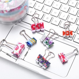 ANNIUP 24 Pieces Foldback Clips 19mm Small Colored Paper Clips Assorted Metal Clips for Office Home Arts Crafts Photo Pictures File