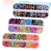 Mikinona DIY Nail Art Charms 3 Pack Sequins Glitter Paillettes