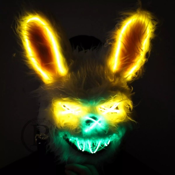 Masquerade Mask Halloween Cosplay Mask LED Glow Wire Light Up