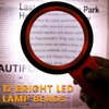 AIXPI Magnifying Glass with Light, 30X Handheld Large Magnifying Glass