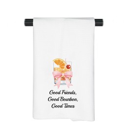 JNIAP Bourbon Bar Towel Good Friends Good Bourbon Good Times Kitchen Towel Bourbon Lover Gift (Good Friends Towel)