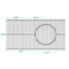 Outspark Gourmet BBQ System Grate Replacement Parts for Weber Genesis II 400 Genesis II LX 400 Series Grill,Cooking Grid for Weber Genesis II/LX E410 E435 E440 S410,66097 66089,Stainless Steel