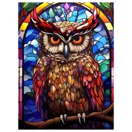 Owl Diamond Painting Kits for Adults, DIY Owl Diamond Art Kits for Adults, Gem Art Kits for Gifts and Home Decor (12x16Inch)