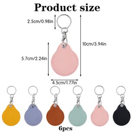 6 Pcs Leather Proximity ID Card Keychain Protector RFID Key Fob Holder Keychain Key Holder Case Cover with Keys Carabiner Clip General Keys Fob for RFID Keyfob Token Tag Keyes ID Cards Access Control