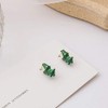 Divertidos aretes de dinosaurio con diseño de dinosaurio verde con