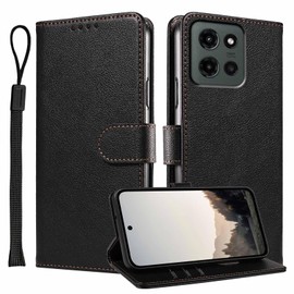 JanCalm for Moto G 2025 2026/G Play 2026 Case Wallet RFID Blocking (Black)