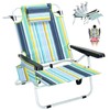 ABORON 5-Position Beach Chair for Adults, Lay Flat Reclining Beach
