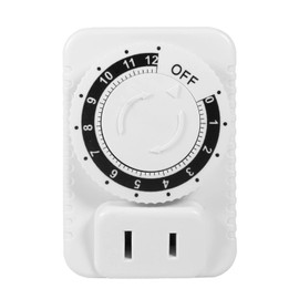 12 Hour Mechanical Outlet Timer 2 Prong Plug in Light Timer for Indoor Lights Digital Countdown Timer Socket for Home Appliances White