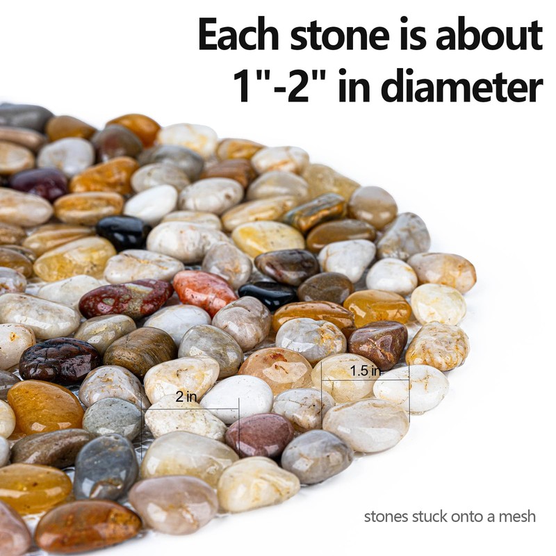 Natural River Rock Stepping Stones for Garden Walkway - Round