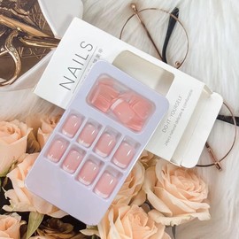 Decoración de Uñas Puntas De Uñas Francesas, 24 Piezas De Uñas Postizas Cuadradas Francesas Para Extensión De Uñas (ballet)