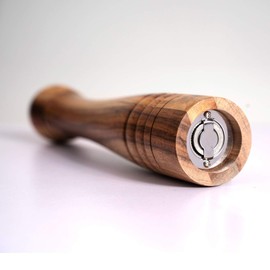 DeroTeno Pepper Mill, Pepper Grinder with Adjustable Stainless Steel Grinder, Acacia Wood, Height 30 cm / 12 inch