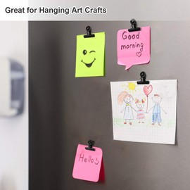Coideal Magnetic Bulldog Clips Small, 30 Pack Mini Magnet Clips Metal Hinge Clips for Refrigeratorfor Hanging Photo Picture (Black)
