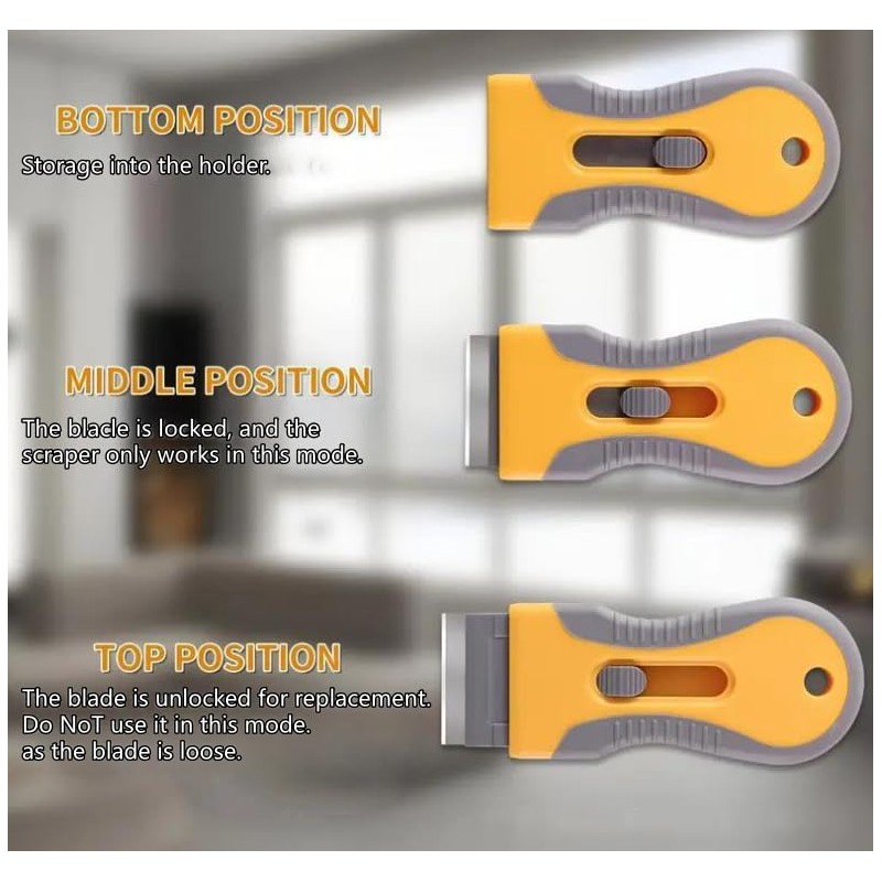 Retractable Razor Blade Scraper Tool, 2 Pack with 20 Extra