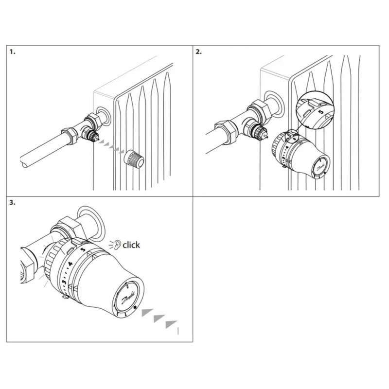 Danfoss Redia® RA Click / 015G3390 Thermostatic Head Built-in Sensor
