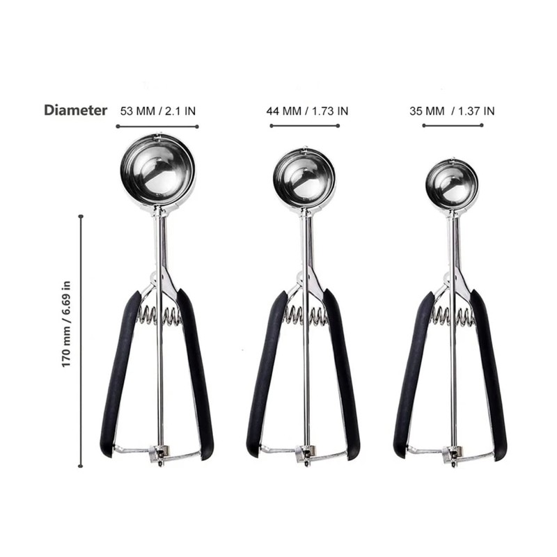 Cookie Dough Scoops Set of 3 - Large, Mini &